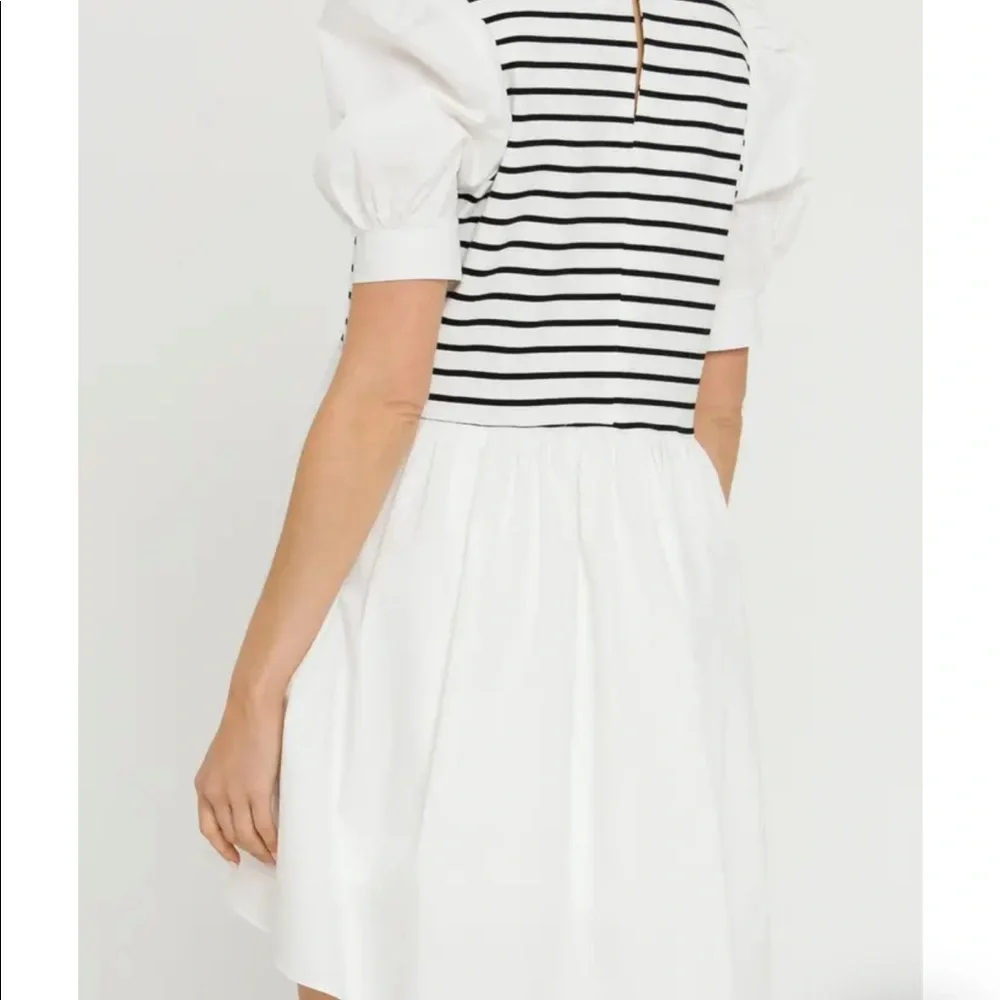 English factory high low striped knit combo dress in white combo size small - Picture 3 of 3